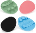 Upgrade Silicone Bath Glove 4PCS, 360° Anti-Slip & Enlarged Silicone Body Scrubber for Rich Foaming Deep Cleaning, Revolutionary No-Grip & Hand-fit Shower Scrubber for All Skin Types.(4-Color)