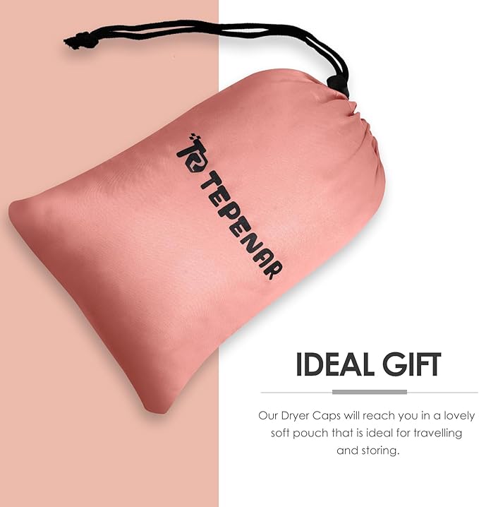 TEPENAR Hair Dryer Bonnet Attachment: Upgraded Extra Large Hooded Dryer Adjustable Hair Dryer Caps - Easy to Use for Natural Curly Textured Hair Care Styling Fast Drying - Rose Gold
