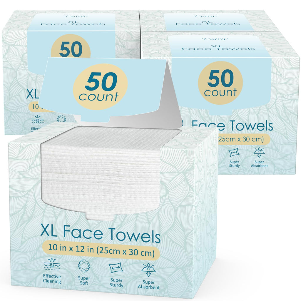 Fygrip 4 Pack of 50 count XL Disposable Face Towels 10” x 12”
