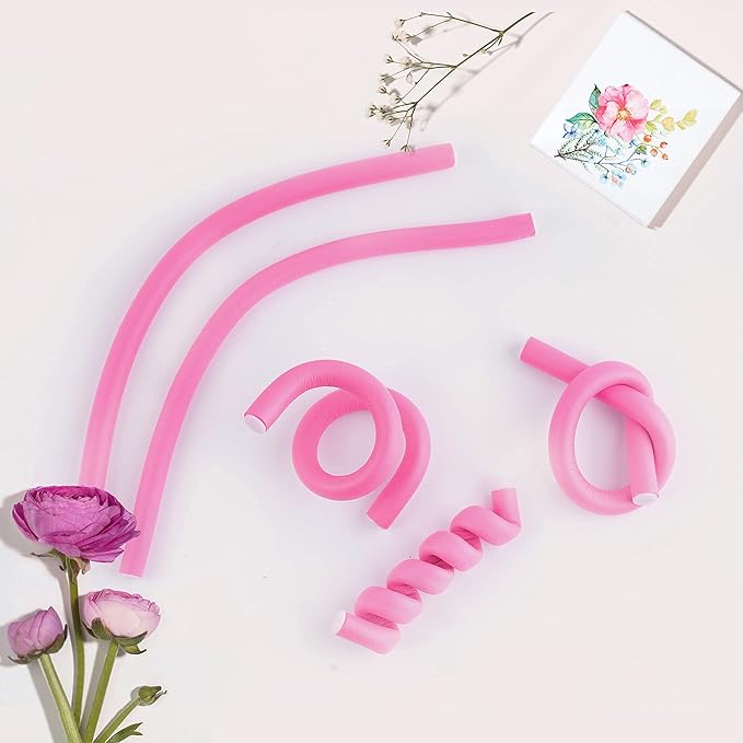 30PCS 9.45" Flexi Rods Curlers Set for Short and Long Hair, No Heat Foam Rollers with Steel Comb Buytta