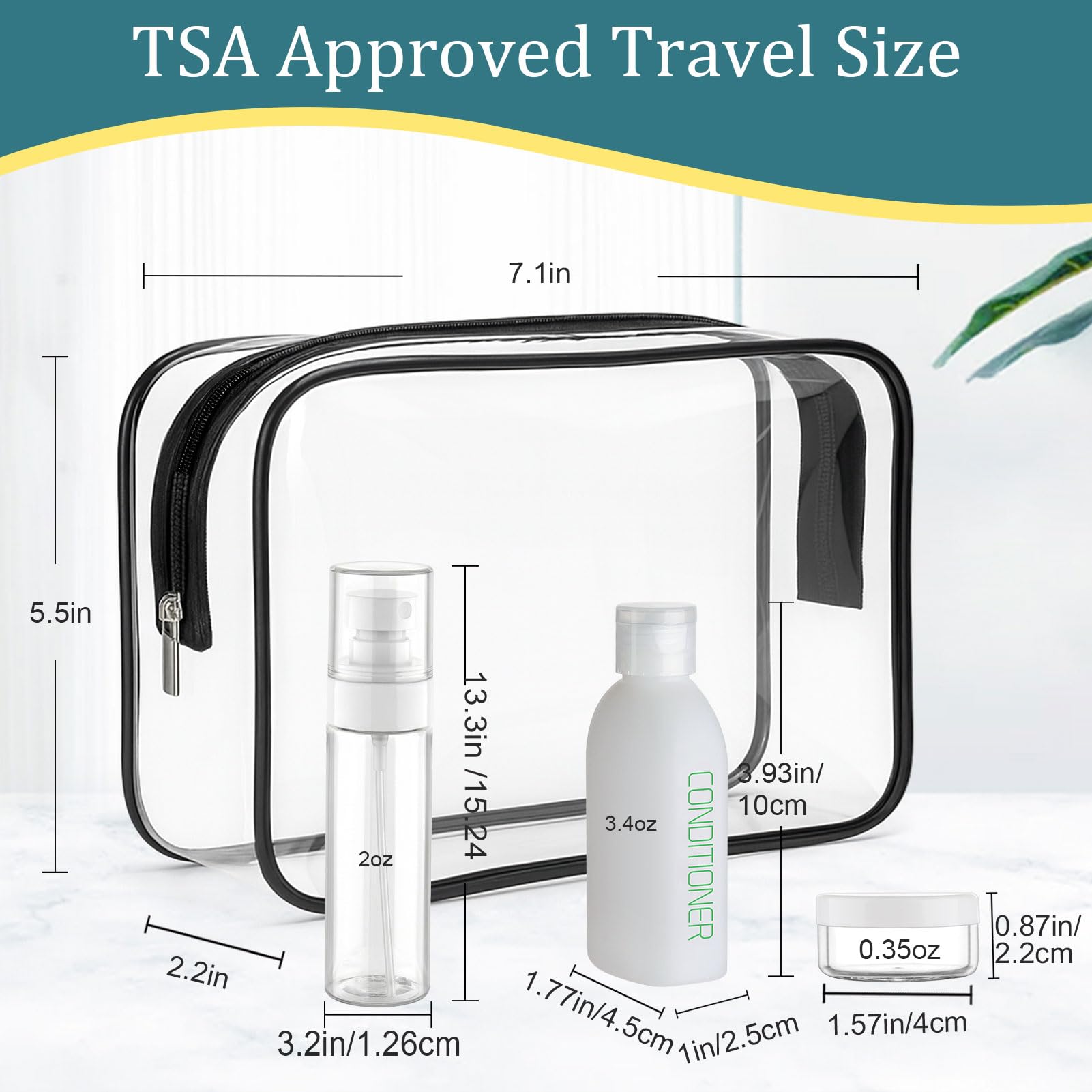 Cosywell Travel Bottles for Toiletries 9PCS Shampoo Bottles TSA Approved Toiletry Bottle Leakproof Plastic Cream Jars Refillable Cream Lotion Travel Essential Toiletrie(White)