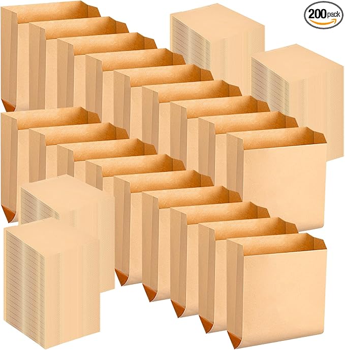 Thenshop 200 Pcs Waxed Kraft Feminine Hygiene Liner Bag, Business Restroom Bathroom Personal Dispensers 7.5 x 10" Waste Receptacle Paper Liners, Sanitary Napkin Disposal Bags, Kraft Bag