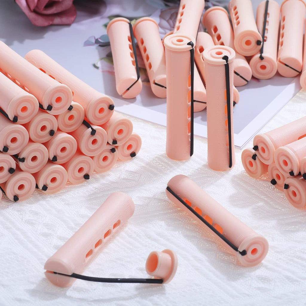 Perm Rods Large Hair Rollers for Natural Long Short Hair Styling Tool Hair Curlers Beige Color