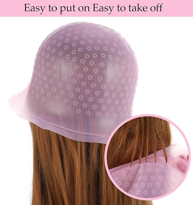 Frosting Caps for Highlighting Hair, Professional Hair Highlighting Caps for Hairs with Needle, Precise Punching for Salon Dyeing for Women & Men (Reusable)
