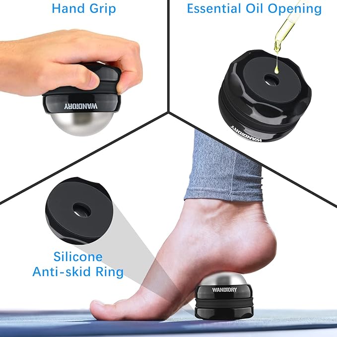 Ice Roller Ball, Cold Hot Massage Muscle Recovery Ball, Stainless Steel