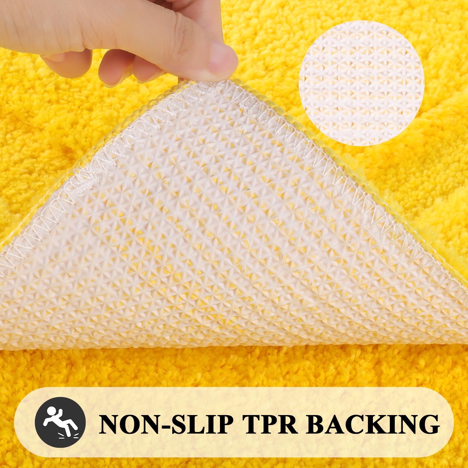 SHACOS Soft Microfiber Bathroom Rugs Set of 2 Pieces, Yellow