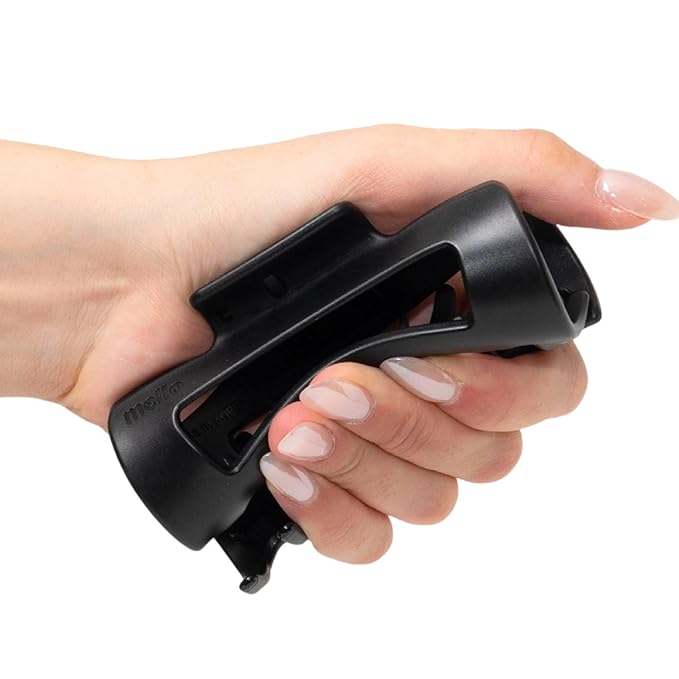 Mello Medium Hair Clip - Flexible Comfort Hair Claw for Women, Strong Hold for Thick & Thin Hair Styling, Durable Material, Matte Non-Slip Finish, Made in Korea, Patent Pending (Black, Medium)