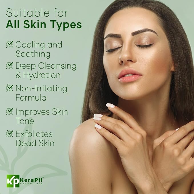 KERAPIL Exfoliating Body Wash, Cucumber and Mint, 16 fl oz x 2