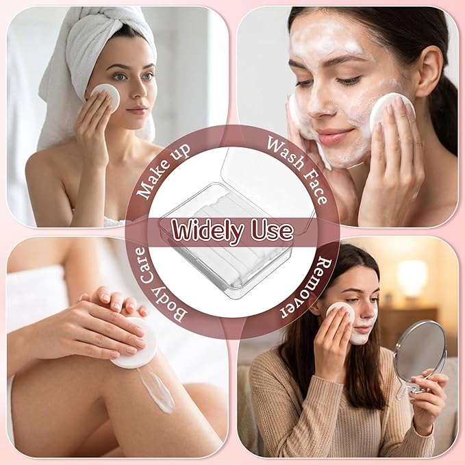 AOZUO 360 Pcs White Compressed Facial Sponges, Round Compress Face Sponge for Estheticians Soft Compressed Makeup Sponges with Travel case Face Exfoliating Pads for Washing SPA Makeup Removal