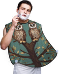 Beautiful Peacock Print Beard Bib Shaving Apron, Beard Hair Trimming Cape Gift For Dad