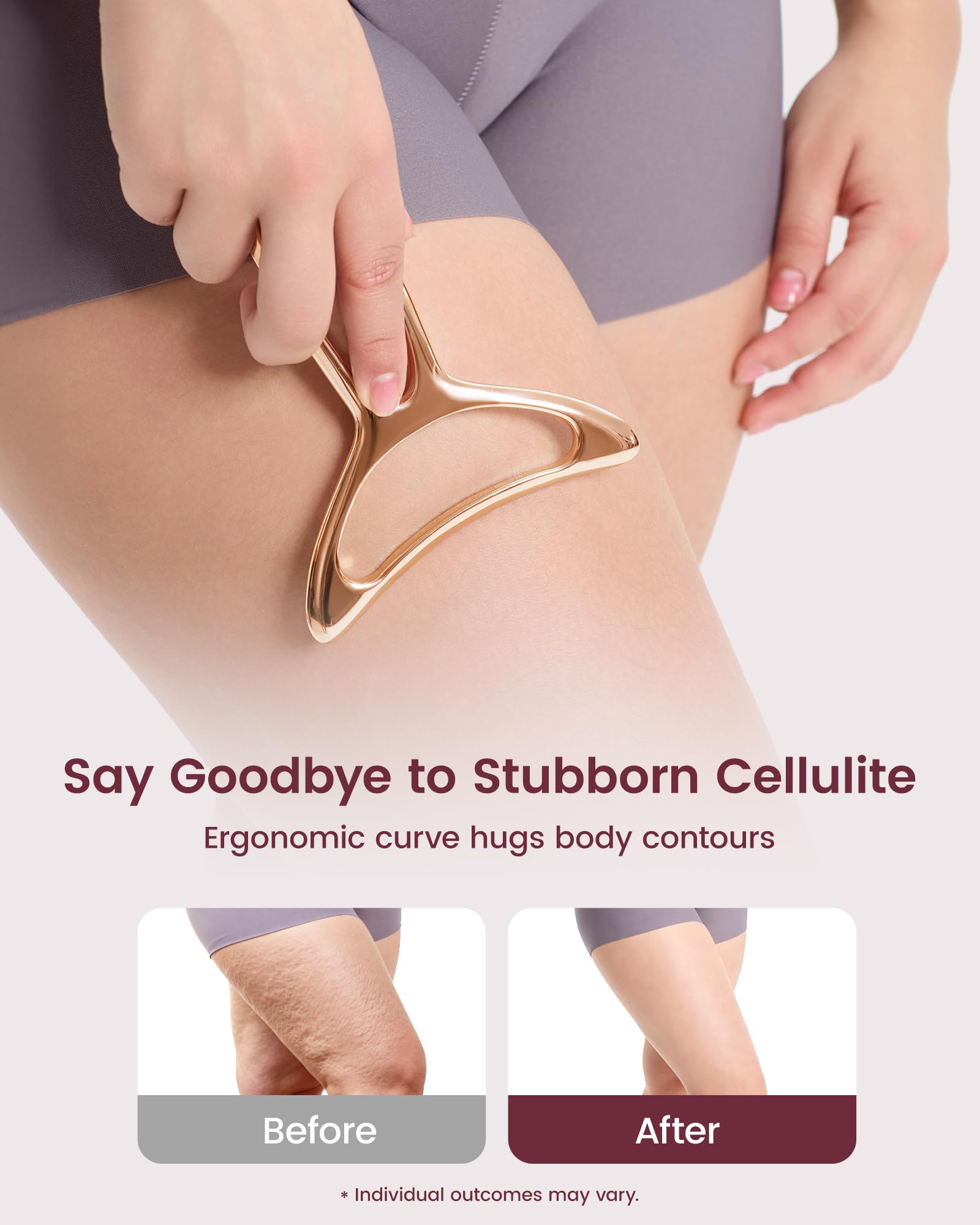 lifechill Lymphatic Drainage Massager & Anti Cellulite Massage Tools for Body Sculpting, Metal Gua Sha & Muscle Scraper Tool Pain Relief Deep Tissue, Gifts for Women, Gold (M)