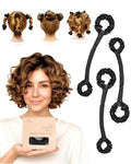BONNET QUEEN 3 Pack Small Satin Heatless Hair Curler for Short Hair, Heatless Curls Overnight, Hair Curlers to Sleep In, Damage-Free Small Curls with Built-in Scrunchie, Black