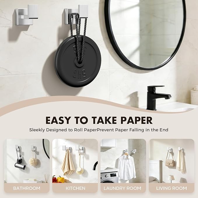 Bathroom Accessories Towel Bar Set: 15 Pieces Brushed Nickel Square Bathroom Hardware SUS304 Stainless Steel - Wall Mounted Towel Rack&Toilet Paper Holder&Towel Ring and Towel Hook