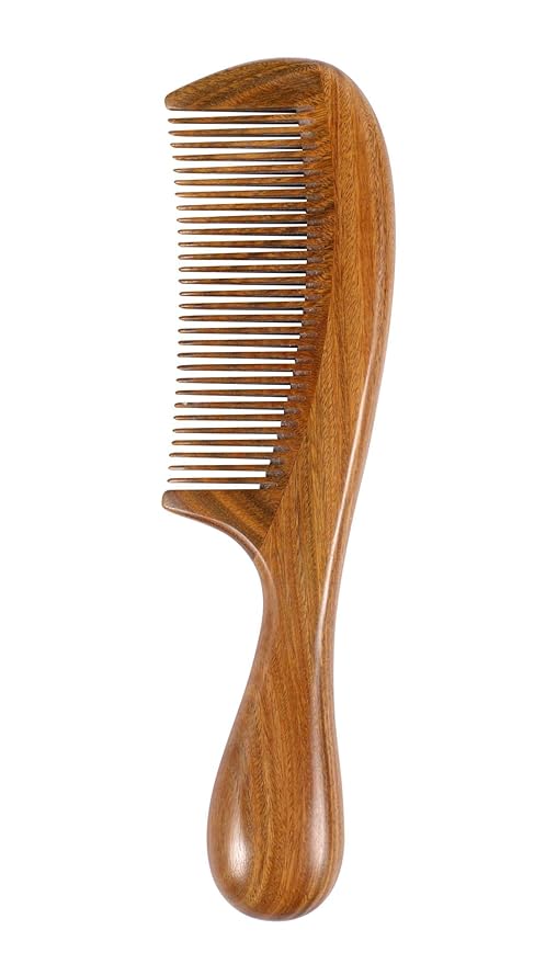 Louise Maelys Wood Fine Tooth Comb For Thick Hair, Anti Static