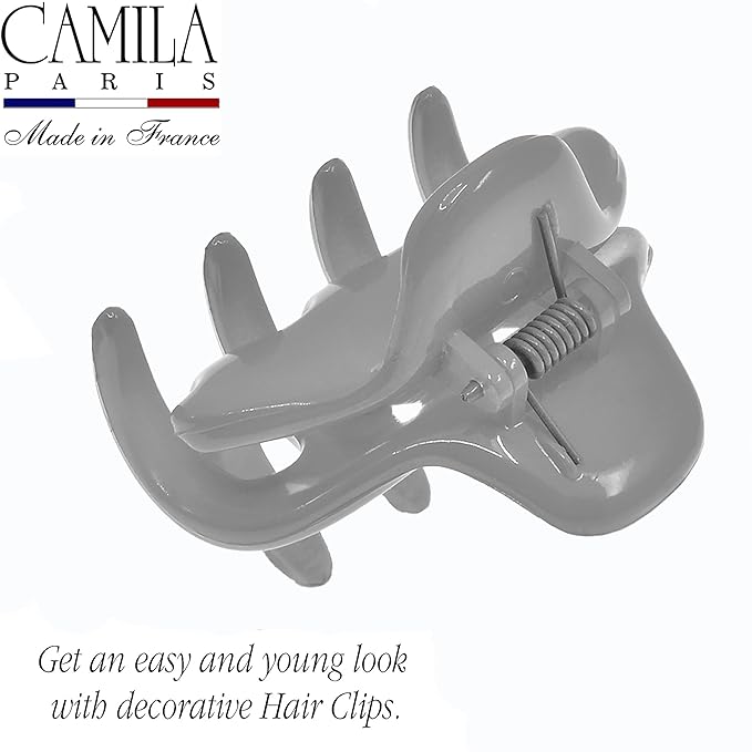 Camila Paris CP3735 French Hair Clip for Women, Small 2 inches Girls Hair Claw Clips Jaw Fashion Durable and Styling Hair Accessories for Women, Strong Hold No Slip Grip, Made in France