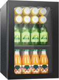 Erivess Compact Freestanding Beverage Refrigerator, 25 Can/0.95 Cubic Feet Mini Fridge with Front Door for Soda, Beer or Wine, Under Counter Small Refrigerator with Adjustable Shelves