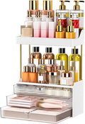 caktraie 12.2" W Makeup Organizer Drawers - 5 Tiers Bathroom Counter Organizer, Cosmetic Storage Drawer for Dresser Countertop and Bathroom Vanity for Large Skincare, Perfume, Clear
