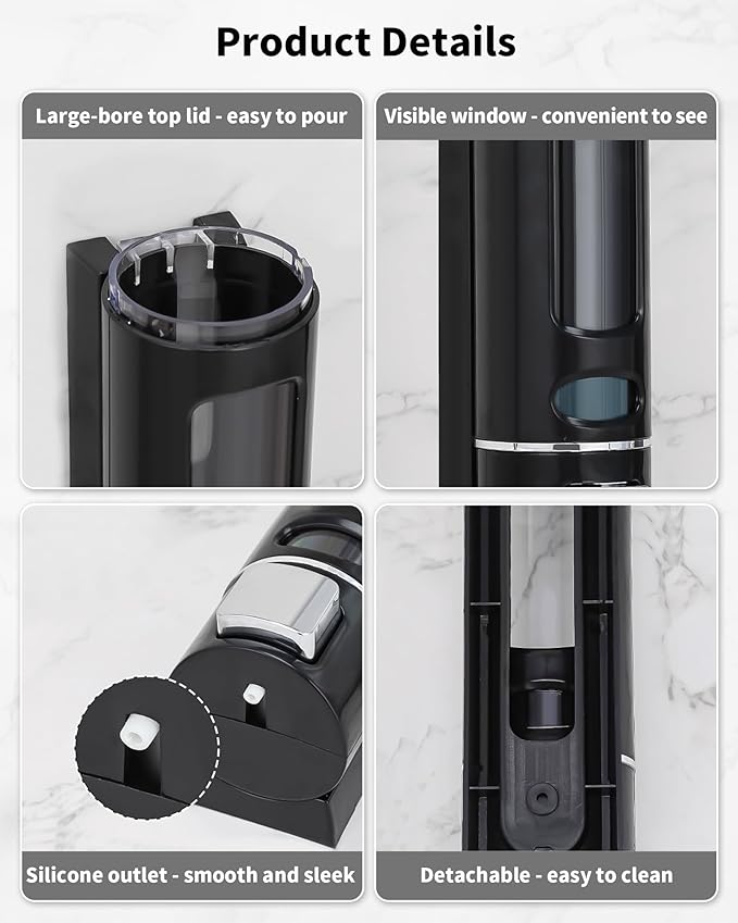 Shampoo and Conditioner Dispenser - 800ML Wall-Mounted Shower Shampoo Dispenser No Drill Body Wash Soap Dispenser for Shower, Bathroom, Hotel (2 Chamber)