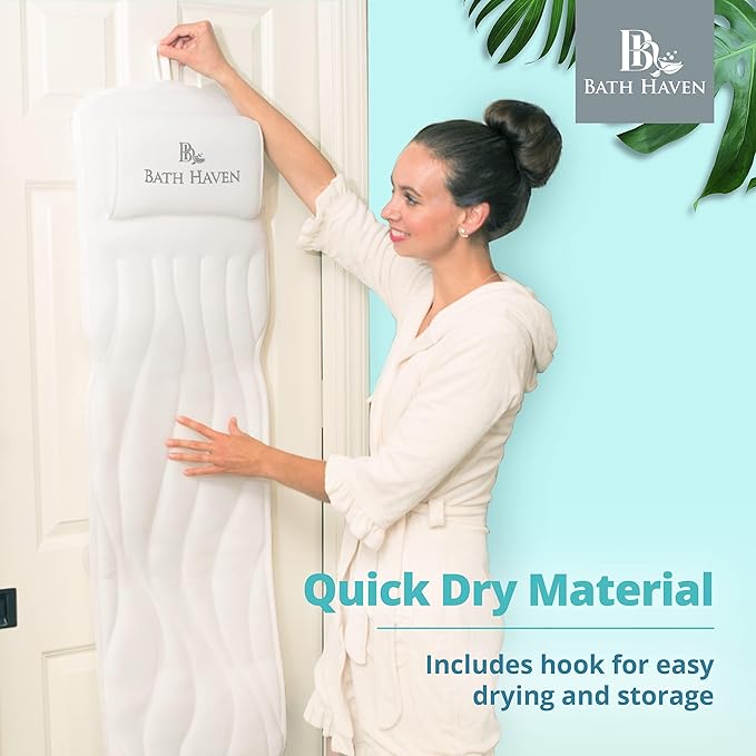 Bath Pillow for Tub, Soft 3D Mesh Full Body Mat with Head Neck Back Support