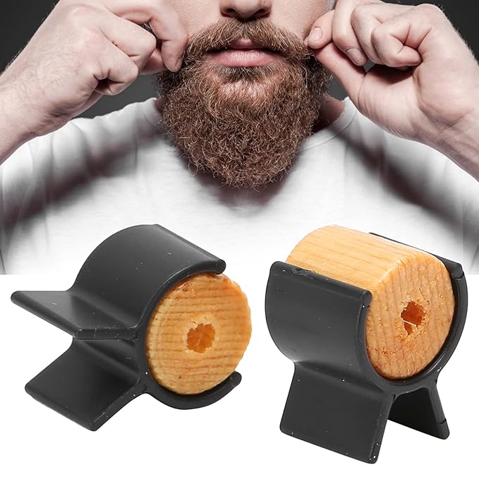 Handlebar Mustache Training Wheels, Portable Mustache Styling & Shaping Tool Kit for Beard Curling and Grooming, Reusable Mustache Roller for Men