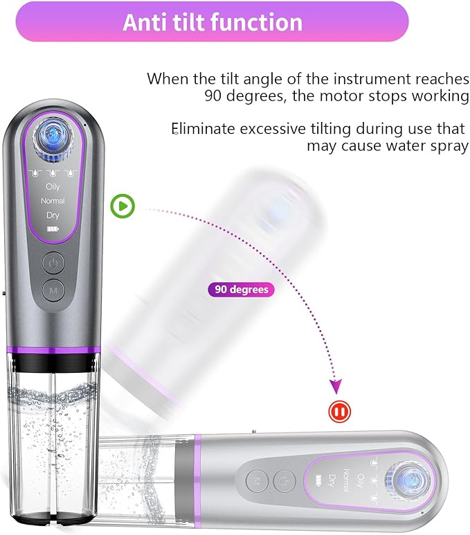 Blackhead Remover Vacuum with Microbubble Cleaning, Facial Pore Extractor & Pro Cleanser Tool, 3 Suction Levels, 5 Replaceable Heads for Deep Cleansing & Skin Care