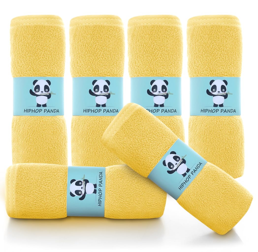 HIPHOP PANDA Ultra Soft Baby Washcloths, 2-Layer Absorbent Wash Cloths