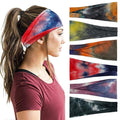 YONUF Headbands For Women Workout Wide Headband Yoga Head Bands For Women's Hair Accessories Fashion Band Tie Dye 6 Pack