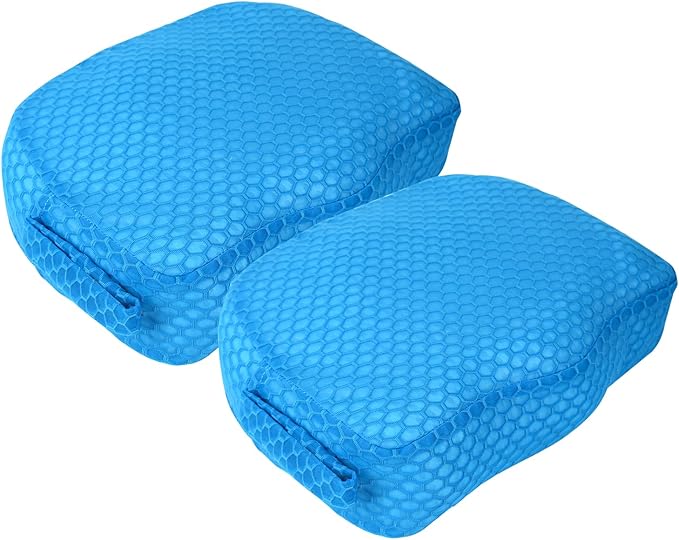Hot Tub Booster Seat, Weighted SPA Booster Seat Cushion for Adults, 3D Air Mesh Hot Tub Seat Accssories with Non-Slip Micro Dot Bottom,Indoor or Outdoor Quick Dry Hot Tub Pillow (2 Pack-Blue)