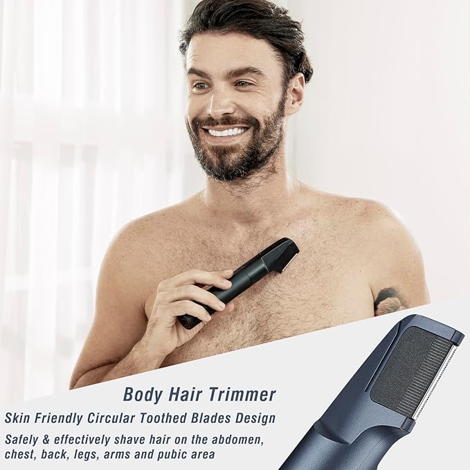 Beard Trimmers Kit for Men Precise Dial Adjustable 20 Lengths, 5-in-1 Electric Shavers and Hair Clippers Set - Body Nose Ear Mustache Hair Trimmers Razors Waterproof Wet/Dry - USB-C Charging Dock