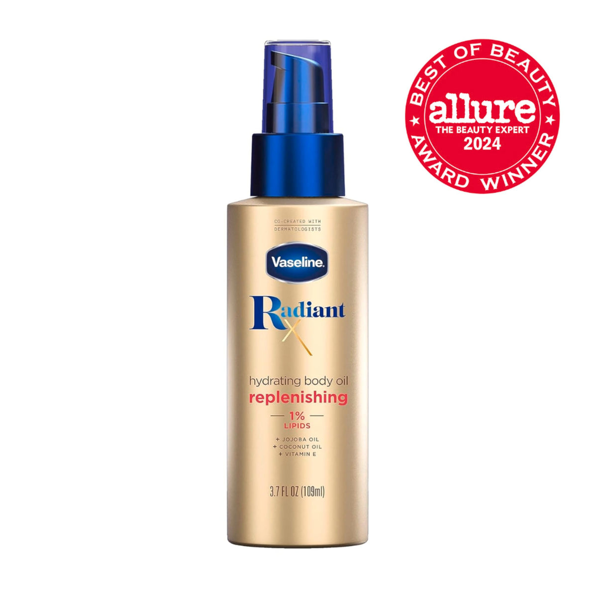 Vaseline Radiant X Replenishing and Hydrating Body Oil For Dull Skin 3.7oz
