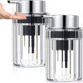 Potchen 2 Pcs Refillable Foaming Hand Soap Dispenser 10 oz Plastic Dispenser Pump Lotion Foaming with Silver Pump for Bathroom Vanities Kitchen(Clear)