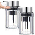 Potchen 2 Pcs Refillable Foaming Hand Soap Dispenser 10 oz Plastic Dispenser Pump Lotion Foaming with Silver Pump for Bathroom Vanities Kitchen(Clear)