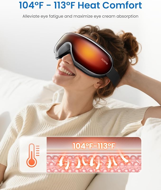 RENPHO Eyeris 1 Eye Massager with Heat, FSA Eligible HSA, Heated Eye Mask for Head Tension, Eye Strain & Screen Fatigue, Birthday Gifts for Men and Women
