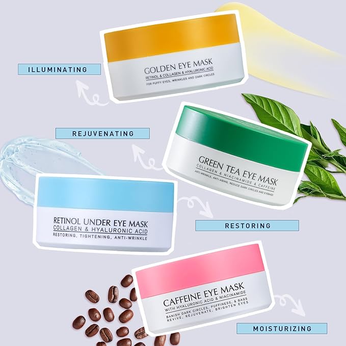 Under Eye Patches for Dark Circles: 30 Pairs Enaskin Naturals Retinol Collagen Eye Gels Mask - Reduce Wrinkles Puffy & Bags - Skin Treatment Pads - Anti Aging Moisturizer For Women (Blue)