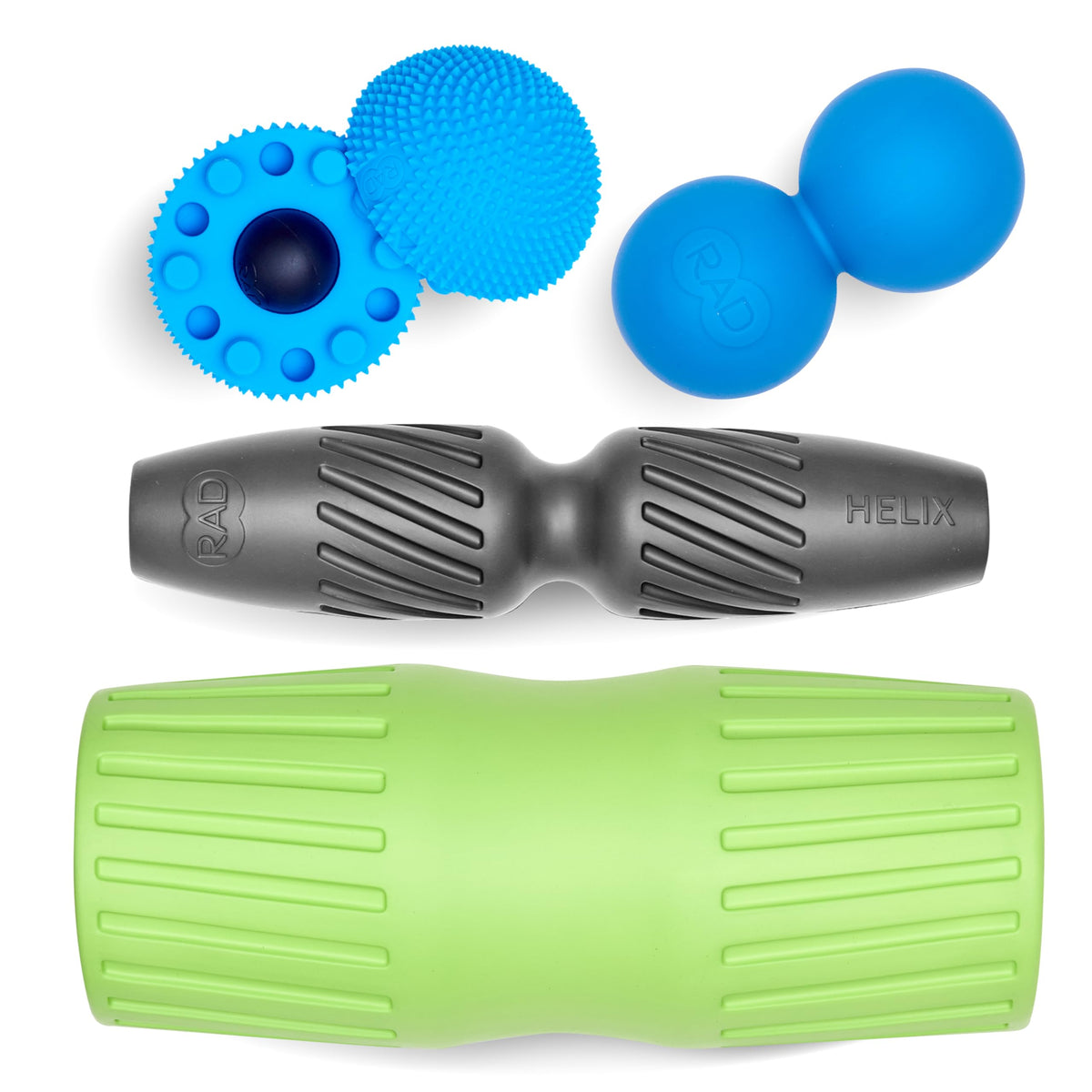 RAD Mobility Starter Pack for Myofascial Release, Muscle Recovery, and Tension Relief – Includes Exercise Foam Roller, Peanut Massage Ball, and Massage Stick