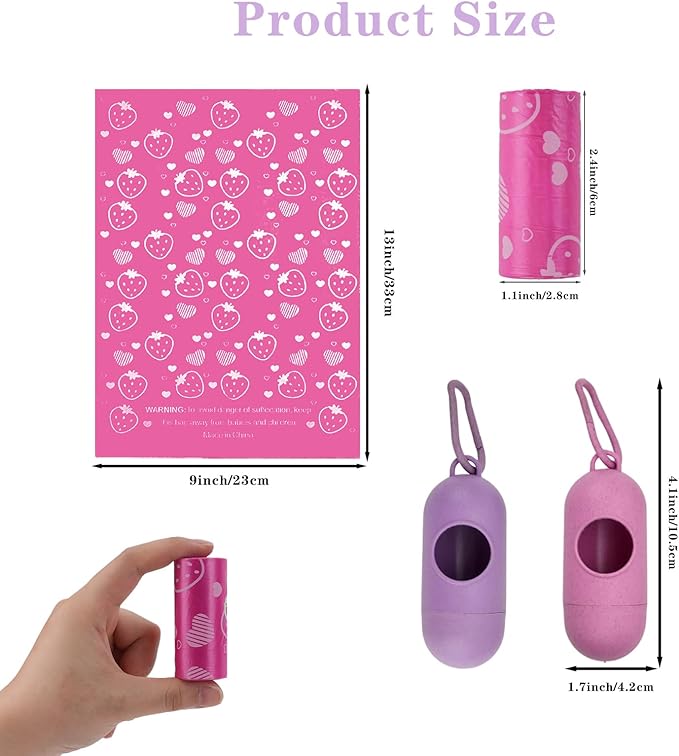 180 PCS Sanitary Napkin Disposal Bags with 2 Dispenser, Feminine Hygiene Disposal Bags for Privacy Protection, Trash Bag for Women Product Perfumed Sanitary Pads Tampon（Pink Purple）