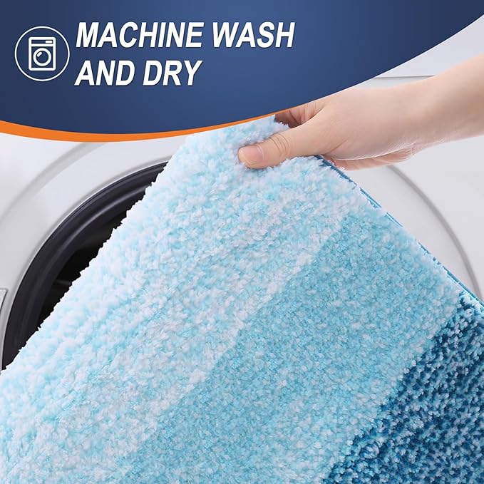 OLANLY Microfiber Bathroom Rugs Sets 3 Piece, 36"x24"+24"x16"+24"x20"