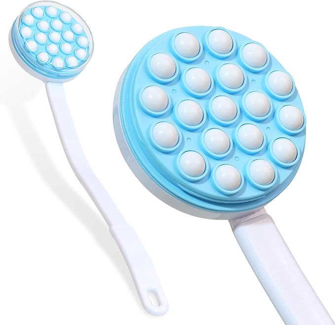 Lavivio Lotion Applicator for Back - Back Lotion Applicator for Women and Men - 19 Massaging Rollers for Soothing Relief - Long Handle, Easy Application - Ideal for Elderly, Perfect for Cream & Lotion
