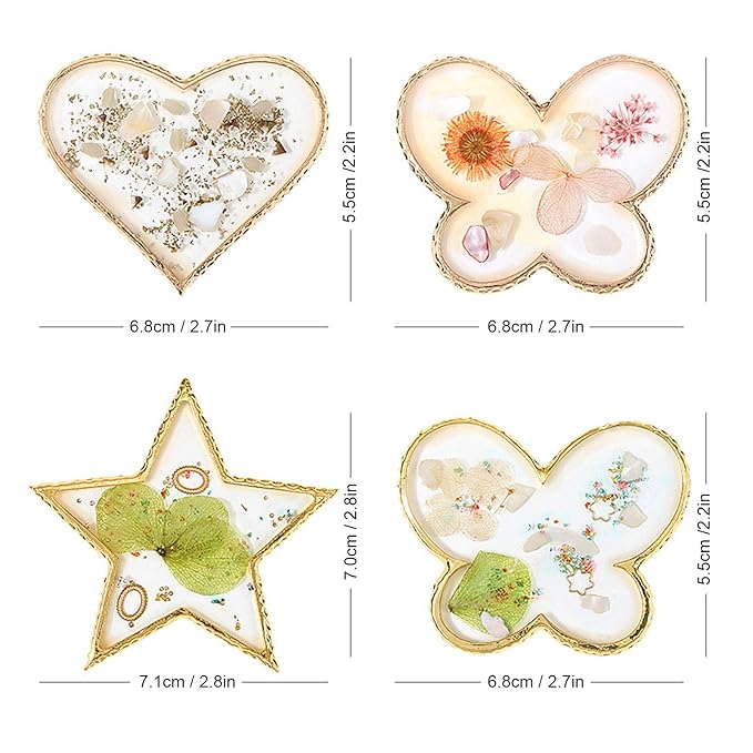 Nail Palette, 4Pcs/Set Nail Palettes Kit Polish Color Mixing Board Nail Art Display Plate Manicure Tool DIY Nail Tips Painting Tray Pallet Makeup Mixing Palette for Home Salon Use