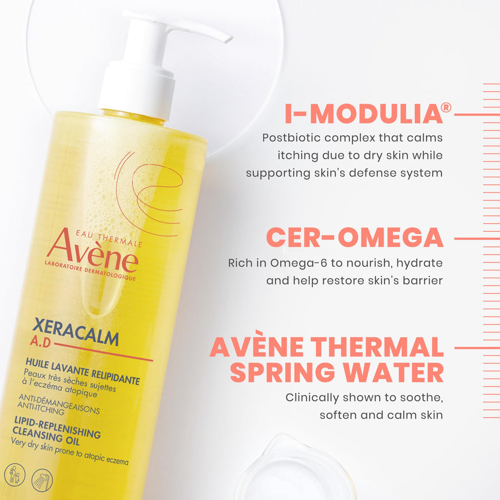 Avène XeraCalm A.D Lipid-Replenishing Cleansing Oil, 25.3 oz
