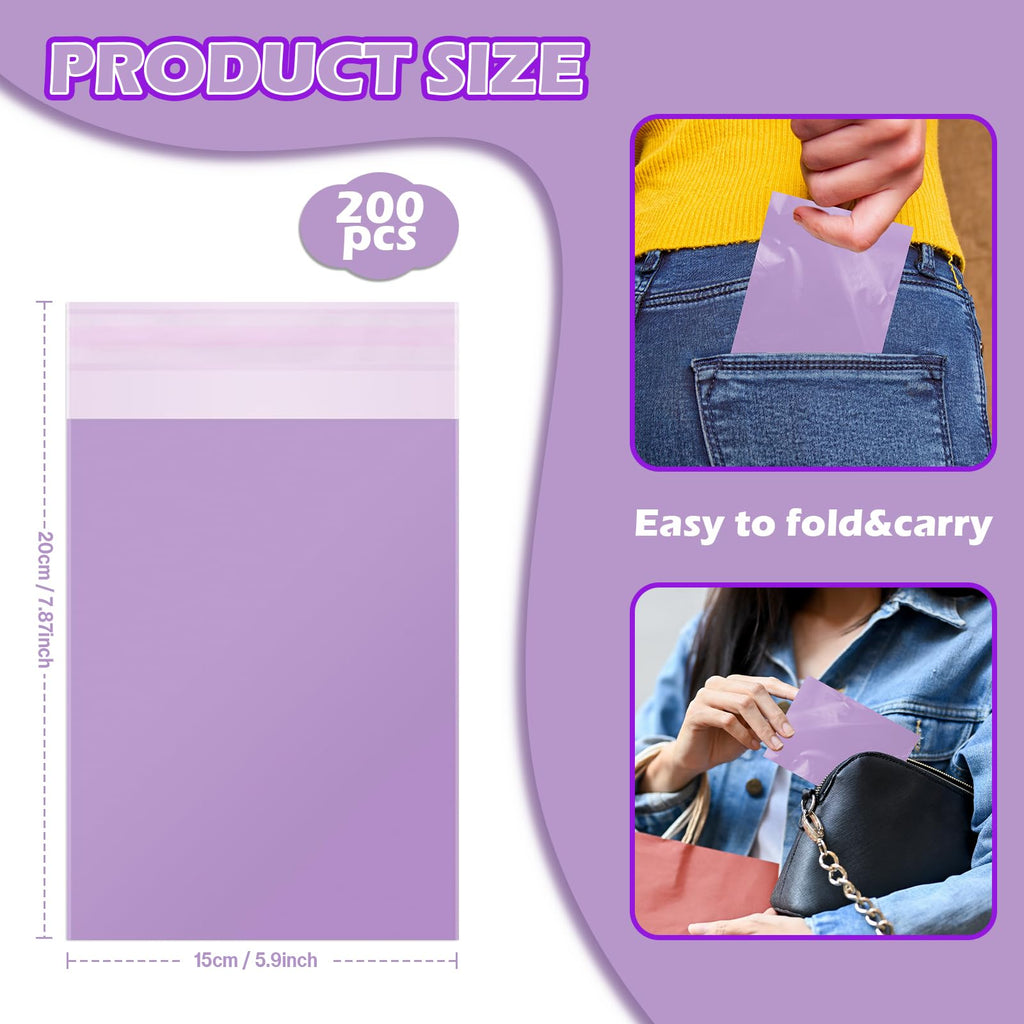 ZSMKJIAYE 200 Pcs Purple Sanitary Napkin Disposal Bags,Sealable Tampon Disposal Bags, Prevents Odours Thickened Size Feminine Hygiene Bag for Sanitary Napkins and Pads,Disposable Tampon