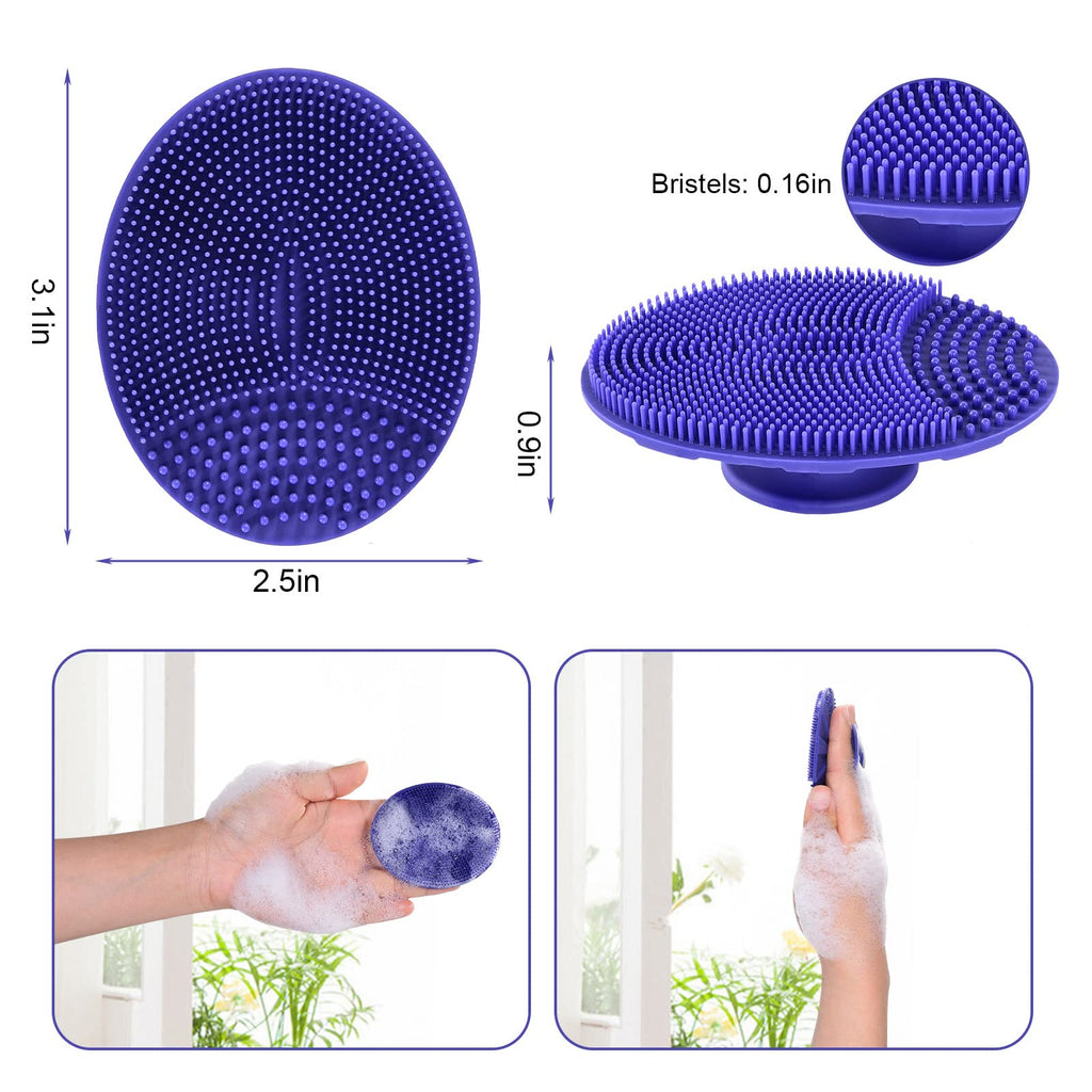 Soft Silicone Facial Cleansing Scrubber Hygienic Face Brush, Pack of 4
