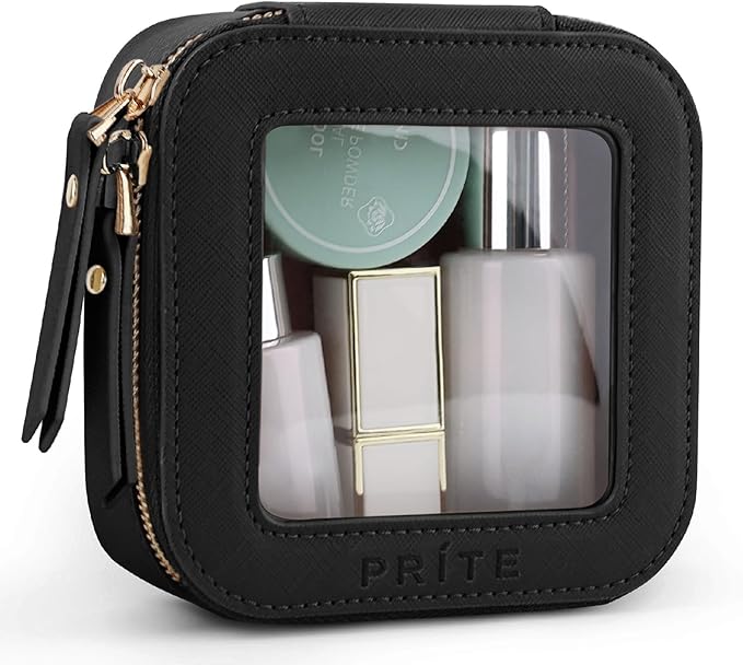 Prite Clear Makeup Bag Small Travel Cosmetic Case Toiletry Bag for Women