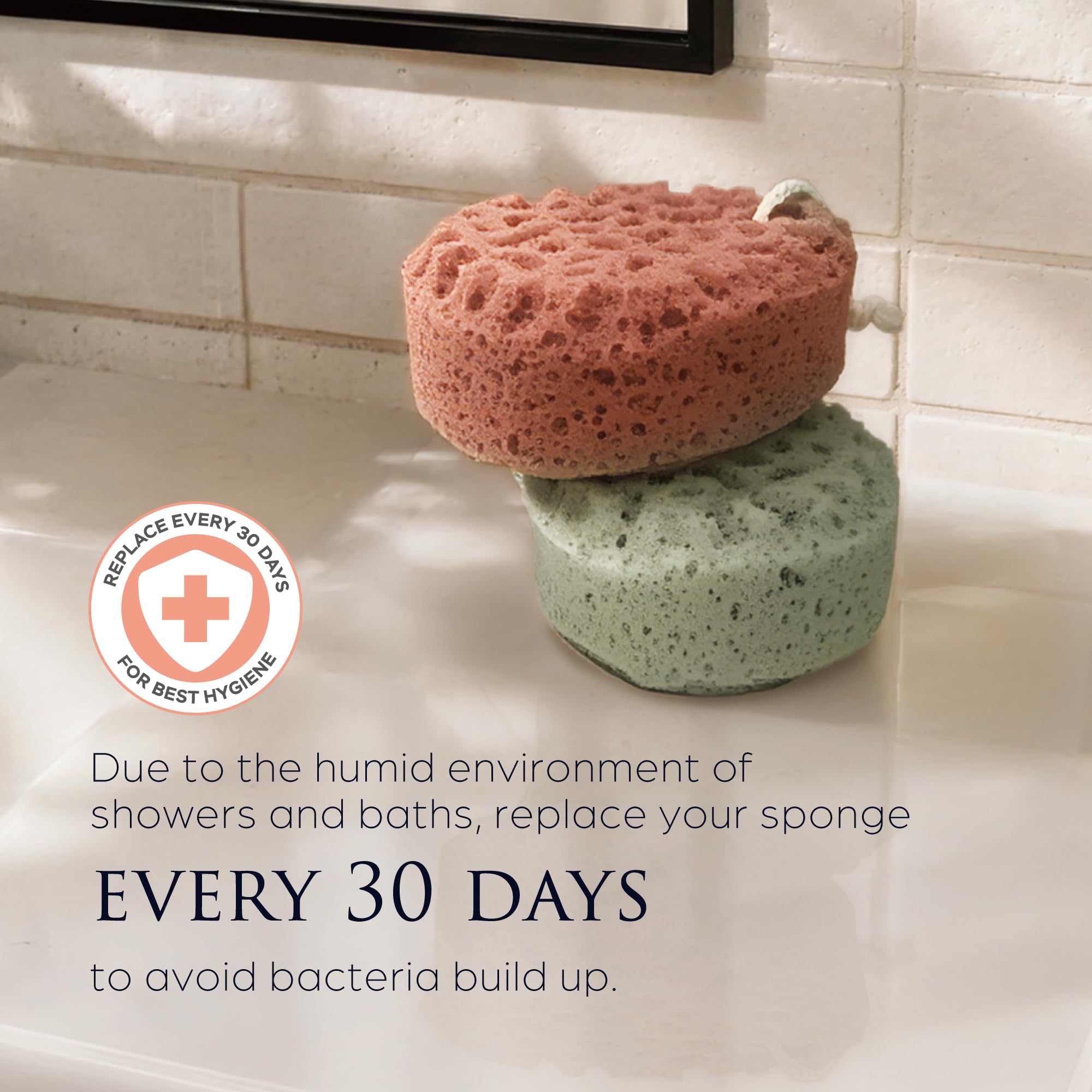 Spongentle Loofah Sponge for Shower and Bathing, Bath Sponge with Dual Texture, Shower Pouf for Gentle and Deep Exfoliation, Large Size Body Scrubber for Men & Women, PU Foam, 37% More Lather, 2 Pack