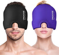 ONLYCARE Migraine Relief Cap,Soothing Migraine Mask,Upgraded Odorless Gel Ice Head Wrap, Hot and Cold Therapy, FSA or HSA Eligible Headache Ice Pack for Tension and Stress(Black & Purple)