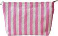 itgowisa Pink Striped Makeup Bag, Travel Makeup Pouch for Women, Purse