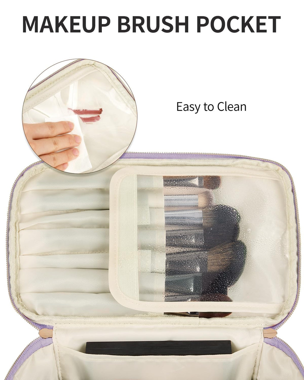 Wandering Nature Makeup Bag, Women Travel Make Up Vanity Case with Handle