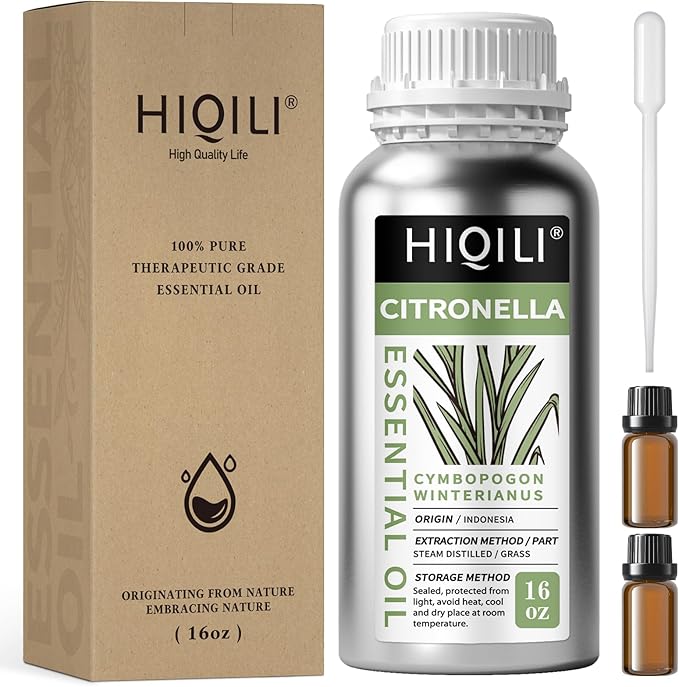 HIQILI Citronella Oil for Diffusers & Homemade Sprays