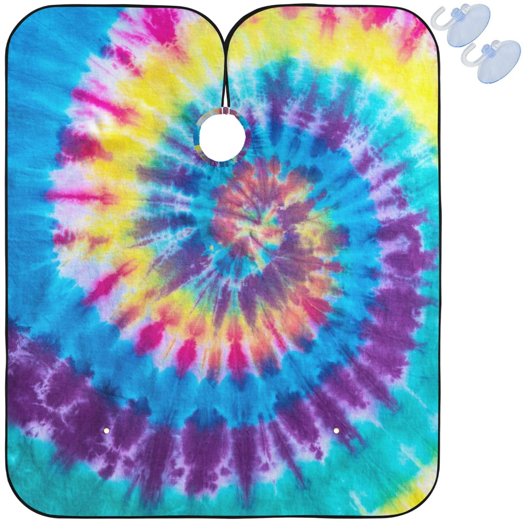 Visesunny Barber Cape With Tie Dye Swirl Design - Polyester Hair Cutting Salon Apron, Anti-Static, Water-Resistant Haircut and Shaving Cloth, Beard Shaving Bib, Hairdressing Cape