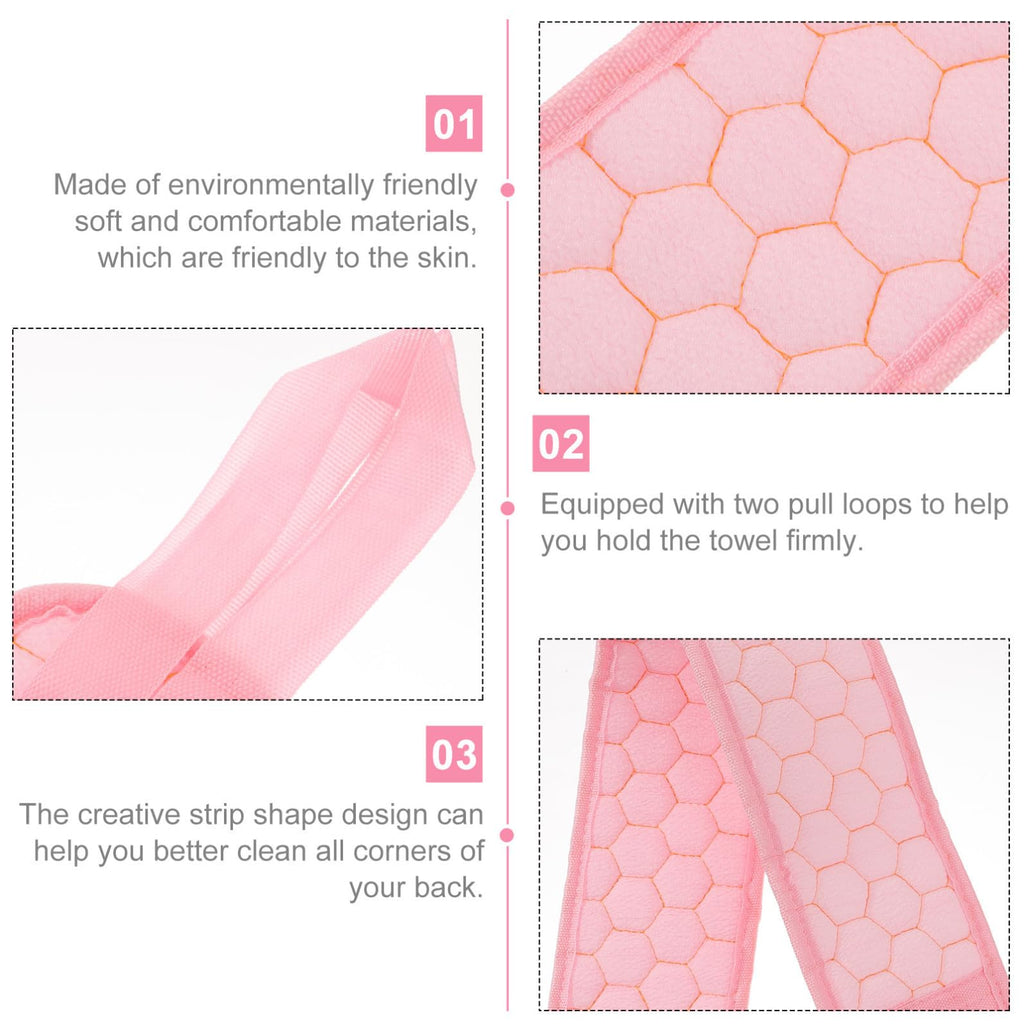 CANIGHT 2pcs Bath Scrubber Set Exfoliating Back Strap Glove for Smooth Skin Body Cleaning Tool for Shower Use Easy to Store Hang to Dry